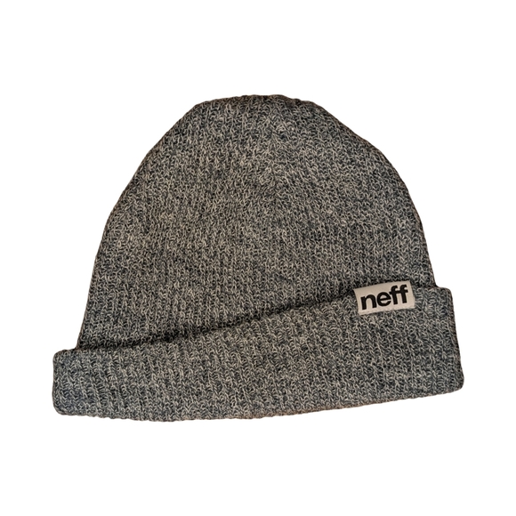 2/$5-Neff Fold Over Beanie Ribbed Unisex Charcoal Grey - Picture 1 of 6